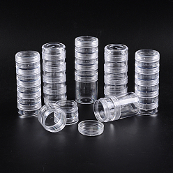 Clear Plastic Bead Storage Containers with Lids and 30PCS Mini Storage Jars, for Jewelry Painting DIY Art Craft Nail Glitter Powder, Clear, 27.5x13x4.5cm, Small Bottle: 3.9x3cm, Capacity: 10ml(0.34 fl. oz), 26pcs/set, Big Bottle: 5.2x10.5cm, 2pcs/set