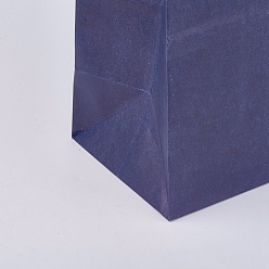 Dark Slate Blue Kraft Paper Bags, Gift Bags, Shopping Bags, with Handles, DarkSlate Blue, 32x11x25cm