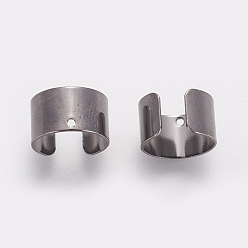 Gunmetal Brass Ear Cuff Findings, Lead Free and Cadmium Free, Gunmetal, 9.5x10x6mm, Hole: 1mm