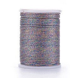 Разноцветный Полиэфирная металлизированная нить, красочный, 1 мм, около 7.65 ярдов (7 м) / рулон