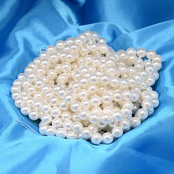 Blanc Coquille ronde perles brins de perles, blanc, 10mm, Trou: 0.8~1mm, Environ 40 pcs/chapelet, 15.74 pouce