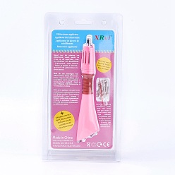 Hot Pink Hotfix Rhinestone Applicator Tool, Type I Plug(Australia Plug), with Random Color SS16 Rhinestone, Hot Pink, 18.5x4x2.3cm