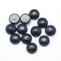 Blue Goldstone Synthetic Blue Goldstone Cabochons, Half Round, 4x2~4mm