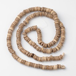 BurlyWood Dyed Natural Coconut Disc Bead Strands, BurlyWood, 9x2~6mm, Hole: 3mm, about 108pcs/strand, 15.7 inch