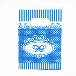 Deep Sky Blue Printed Plastic Bags, Rectangle, Deep Sky Blue, 20x15cm