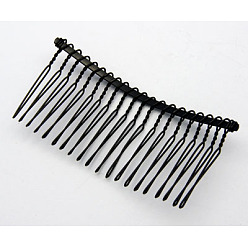 Black Iron Hair Comb, Black, Size: about 38mm wide, 77mm long