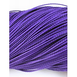 Mauve Round Waxed Polyester Cord, Taiwan Waxed Cord, Twisted Cord, Mauve, 1mm, about 415.57 yards(380m)/bundle