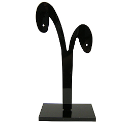 Black Plastic Earring Display Stand, Jewelry Display Rack, Jewelry Tree Stand, Black, about 4.9~5.2cm wide, 8.8~12.4cm long, 3 stands/set