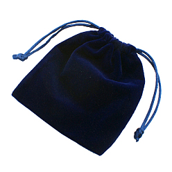 Medium Blue Velvet Cellphone Bags, Rectangle, Medium Blue, 9x7cm