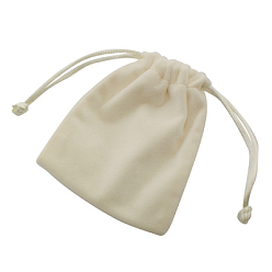 Creamy White Velvet Cellphone Bags, Rectangle, Creamy White, 9x7cm