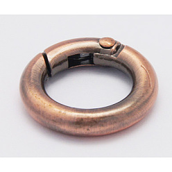 Red Copper Alloy Spring Gate Rings, O Rings, Red Copper, 6 Gauge, 20x4mm, Inner Diameter: 12mm