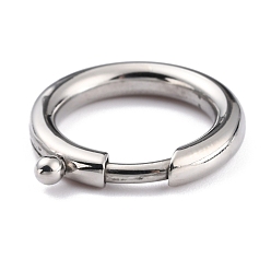 Stainless Steel Color 304 Stainless Steel Spring Ring Clasps, Stainless Steel Color, 24.5x21.5x3mm, Inner Diameter: 15mm