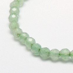 Green Aventurine Natural Green Aventurine Beads Strands, Faceted, Round, 4mm, Hole: 1mm, about 98pcs/strand, 15.3 inch