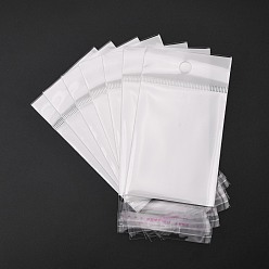 Blanc Sacs de cellophane rectangle, blanc, 12x5.6 cm, épaisseur unilatérale: 0.1 mm, mesure intérieure: 7.3x5.6 cm, Trou: 6mm