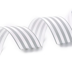 Gris Clair Ruban satin polyester, motif rayé, gris clair, 1-1/2 pouces (38 mm), à propos de 50yards / roll (45.72m / roll)