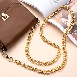 Golden Bag Handles, Wallet Chains, with Zinc Alloy Swivel Clasps, Aluminum Double Link Chains, for Bag Straps Replacement Accessories, Golden, 47.24 inch(120cm)