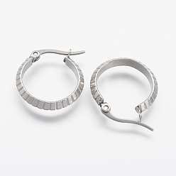 Mixed Color 304 Stainless Steel Hoop Earrings, Hypoallergenic Earrings, Mixed Color, 19x3.5mm, Pin: 0.6x1mm