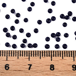 Dark Blue 11/0 Grade A Round Glass Seed Beads, Baking Paint, Dark Blue, 2.3x1.5mm, Hole: 1mm, about 48500pcs/pound