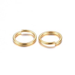 Золотой 304 из нержавеющей стали открыты кольца прыжок, золотые, 21 датчик, 5x0.7 мм, Внутренний диаметр: 4 мм