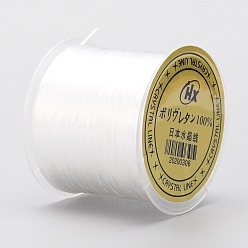 Белый Японский плоский эластичный хрустальный шнур, полиэфирная нить, для изготовления браслетов-стрейч ювелирных изделий из драгоценных камней, белые, 0.5 мм, около 65.6 ярдов (60 м) / рулон