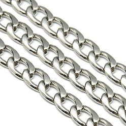 Stainless Steel Color 304 Stainess Steel Cuban Link Chains, Curb Chains, Stainless Steel Color, 13x9x2.5mm