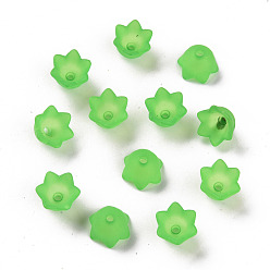 Зеленый лайм Прозрачные акриловые шарики, Цветок тюльпана, ландыш, матовые, зеленый лайм, 10x6 мм, отверстие : 1.5 мм, Около 2100 шт / 500 г