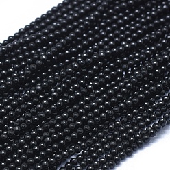 Шпинель Натуральный черный шпинель бисер пряди, круглые, 2 мм, отверстие : 0.8 мм, около 190 шт / нитка, 15.35 дюйм (39 см)