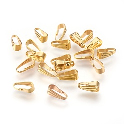 Golden Brass Snap on Bails, Nickel Free, Golden, 8.5x3.5mm, Hole: 2.5x7.5mm