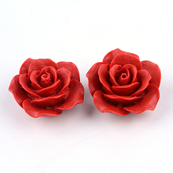 FireBrick Cinnabar Beads, Flower, FireBrick, 20x20x10mm, Hole: 2mm