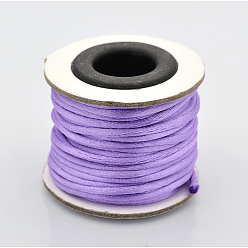 Medium Purple Macrame Rattail Chinese Knot Making Cords Round Nylon Braided String Threads, Satin Cord, Medium Purple, 2mm, about 10.93 yards(10m)/roll