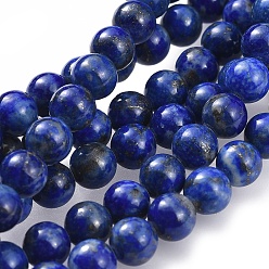 Lapis Lazuli Natural Lapis Lazuli Bead Strands, Round, 6.5mm, Hole: 1mm, about 58~63pcs/strand, 15.5 inch(395mm)