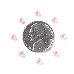 Pearl Pink Opaque Acrylic Beads, AB Color, Round, Pearl Pink, 4x3.5mm, Hole: 1.6mm, about 15000pcs/500g