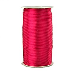 Medium Violet Red Eco-Friendly 100% Polyester Thread, Rattail Satin Cord, for Chinese Knotting, Beading, Jewelry Making, Medium Violet Red, 2mm, about 250yards/roll(228.6m/roll), 750 feet/roll
