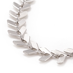 Blanc Bracelet chaînes à maillons de blé en émail, 304 bijoux en acier inoxydable pour femmes, couleur inox, blanc, 6-7/8 pouce (17.5 cm)