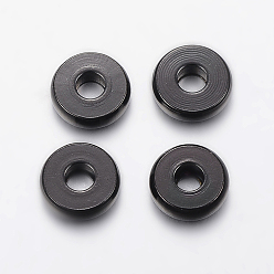 Electrophoresis Black 304 Acier inoxydable perles d'espacement, donut, électrophorèse noir, 8x2.5mm, Trou: 3mm