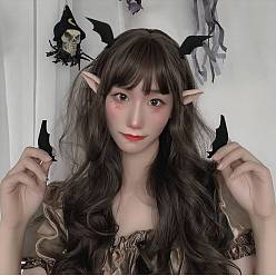 Черный Заколки для волос из смолы на Хэллоуин, с металлическими зажимами, крыло дьявола, чёрные, 64.5x41x9.5 мм, 2 шт / комплект