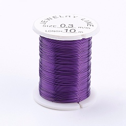 Mixed Color Round Copper Jewelry Wire, Nickel Free, Mixed Color, 0.3mm, about 32.8 Feet(10m)/roll, 10 rolls/batch