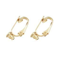 Golden 304 Stainless Steel Clip-on Earring Converters Findings, for Non-Pierced Ears, Golden, 20.5x7.5x10mm, Hole: 0.7mm