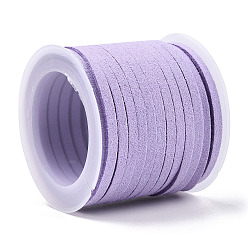 Lilac Faux Suede Cord, Faux Suede Lace, Lilac, 3x1.5mm, about 5.46 yards(5m)/roll, 25rolls/bag