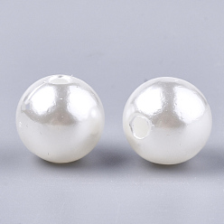 Creamy White Imitation Pearl Acrylic Beads, Round, Creamy White, 10mm, Hole: 2mm, about 1000pcs/500g
