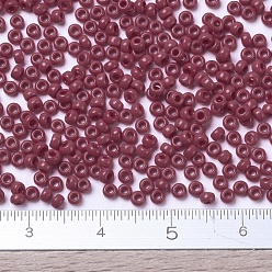 (RR408D) Opaque Dark Red MIYUKI Round Rocailles Beads, Japanese Seed Beads, 11/0, (RR408D) Opaque Dark Red, 11/0, 2x1.3mm, Hole: 0.8mm, about 5500pcs/50g