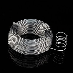 Серебро Круглая алюминиевая проволока, гибкий провод ремесла, для изготовления кукол из бисера, серебряные, 12 датчик, 2.0 мм, 55 м / 500 г (180.4 футов / 500 г)