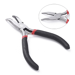 Gunmetal Carbon Steel Bent Nose Jewelry Plier for Jewelry Making Supplies, Polishing, 12.5cm long