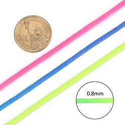 Colorful Braided Nylon Thread, Chinese Knotting Cord Beading Cord for Beading Jewelry Making, Colorful, 0.8mm, about 100yards/roll