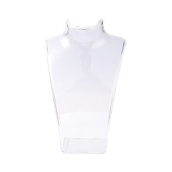 Clear Organic Glass Necklace & Earring Standing Bust Displays, Clear, 135x64x210mm
