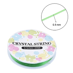 Green Elastic Crystal Thread, Jewelry Beading Cords, For Stretch Bracelet Making, Green, 0.5mm, about 21.87 yards(20m)/roll