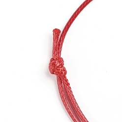 Rouge Bracelet en fils de polyester ciré coréen faire, rouge, diamètre réglable: 40~70 mm