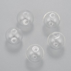 Clear Handmade Blown Glass Globe Beads, Round, Clear, 20mm, Hole: 2mm