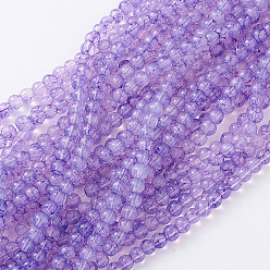 Medium Purple Baking Painted Glass Beads Strands, Imitation Opalite, Round, Medium Purple, 6mm, Hole: 1.3~1.6mm, about 133pcs/strand, 31.4 inch