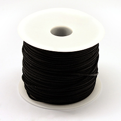 Черный Нейлоновая нить, гремучий атласный шнур, чёрные, 1.5 мм, около 100 ярдов / рулон (300 футов / рулон)